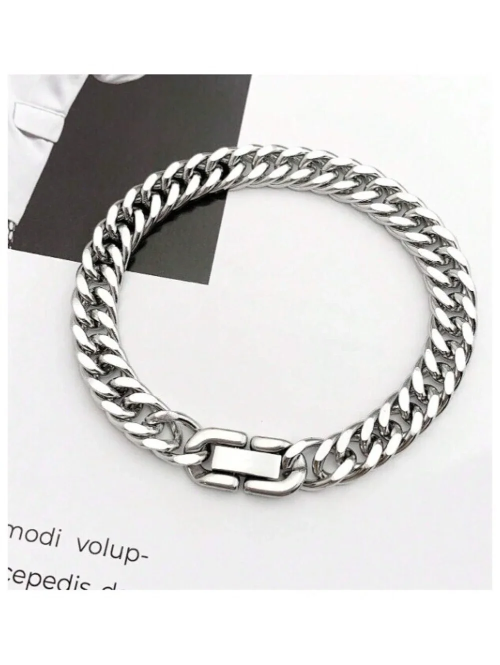Flat link bracelet - Stainless Steel - 5mm 8